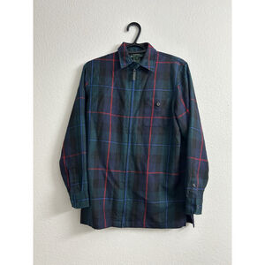 Lauren Ralph Lauren Jacket Womens S Wool Zip Plaid Red Blue Green Pockets